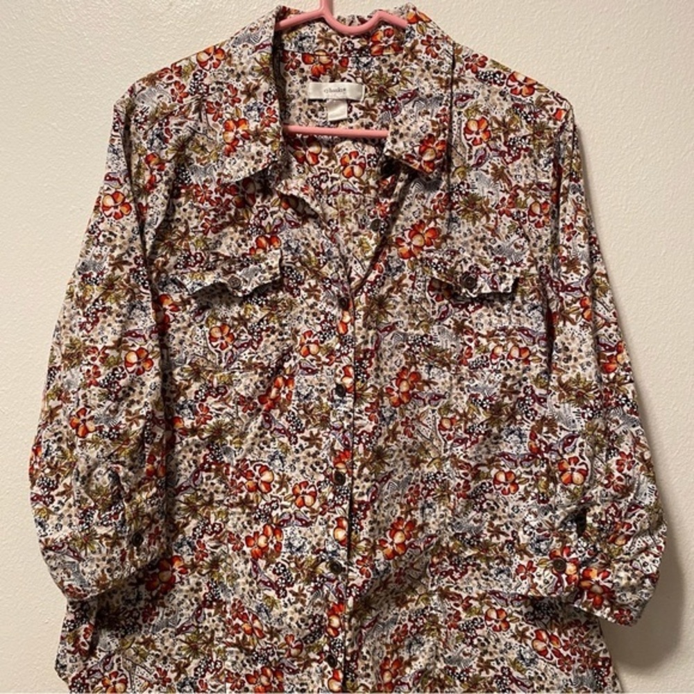 C.J Banks Shirt Women’s Plus Size 2X Button Down Collard Pockets